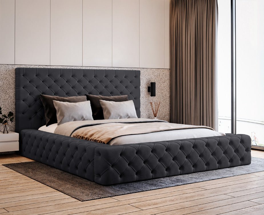 Designer Polsterbett Lana Samt mit Stauraum