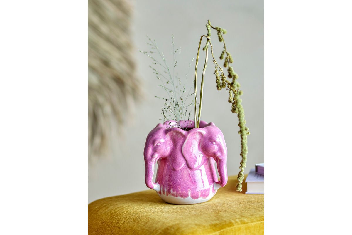 Vase „Pink Elefant“ – aus Steingut