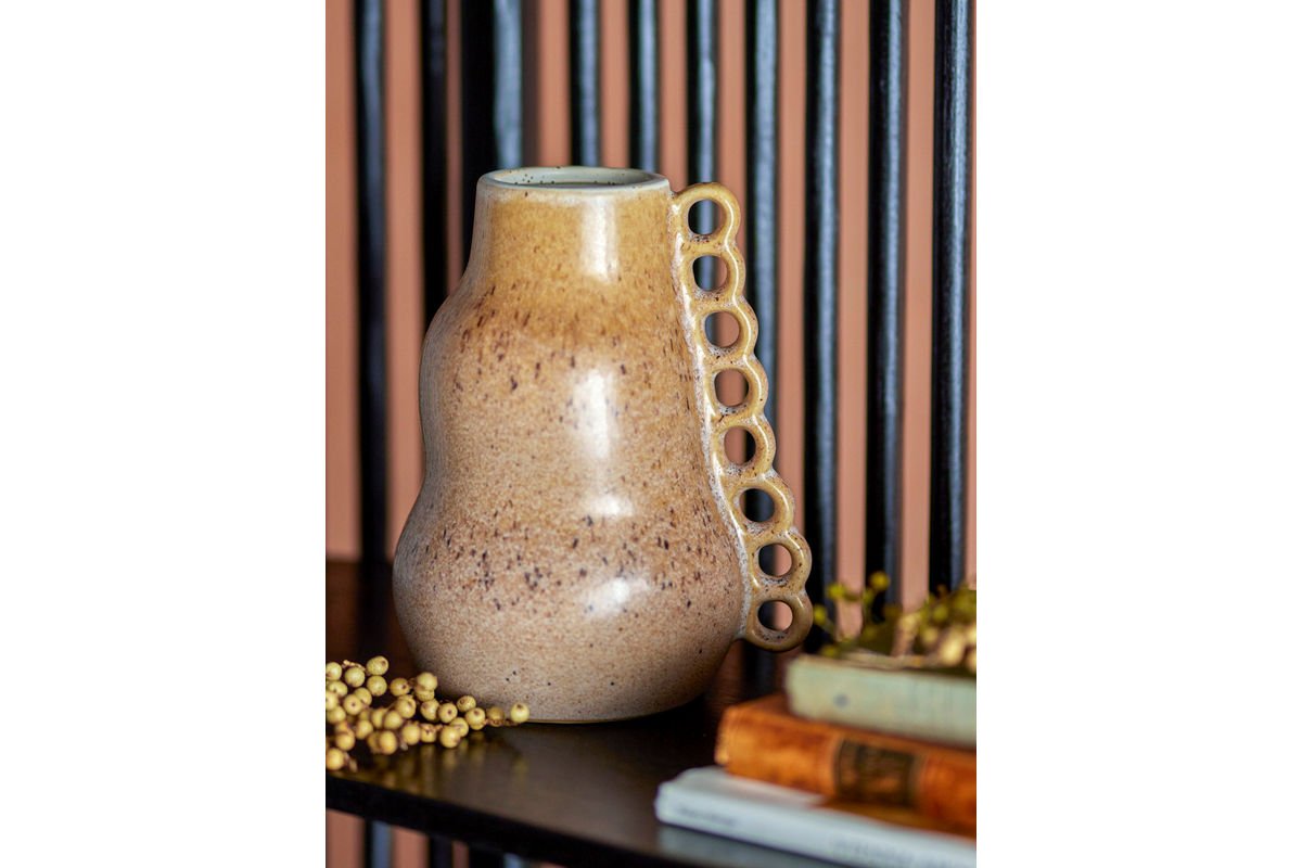 Vase „Zahra“ – Braunes Steingut