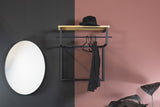 Designer Wandgarderobe Bosco - Schwarz / Eiche