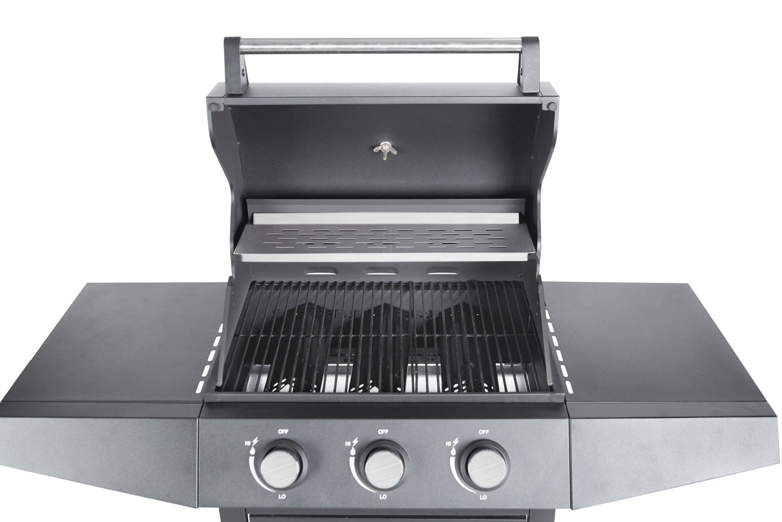 Gasgrill BarbecuePro XL – 3-Brenner Grillwagen mit Warmhalterost