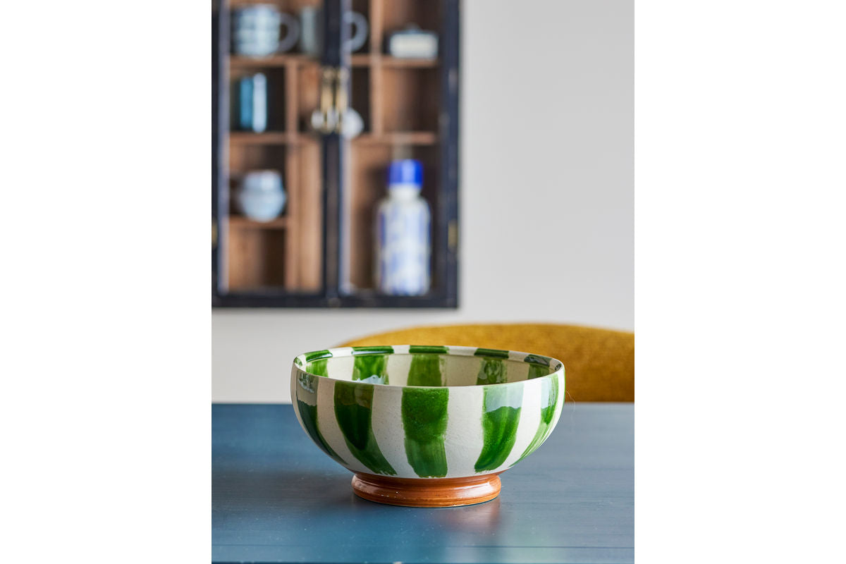 Schale Amara – handbemaltes Steingut mit Streifenmuster