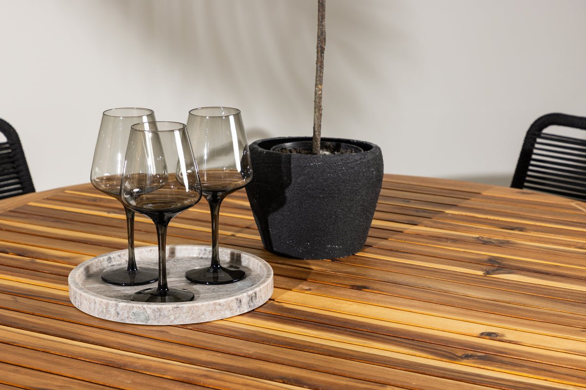 Garten Essgruppe Amano – 5-teiliges Gartenmöbel-Set mit rundem Tisch in 2 Farben