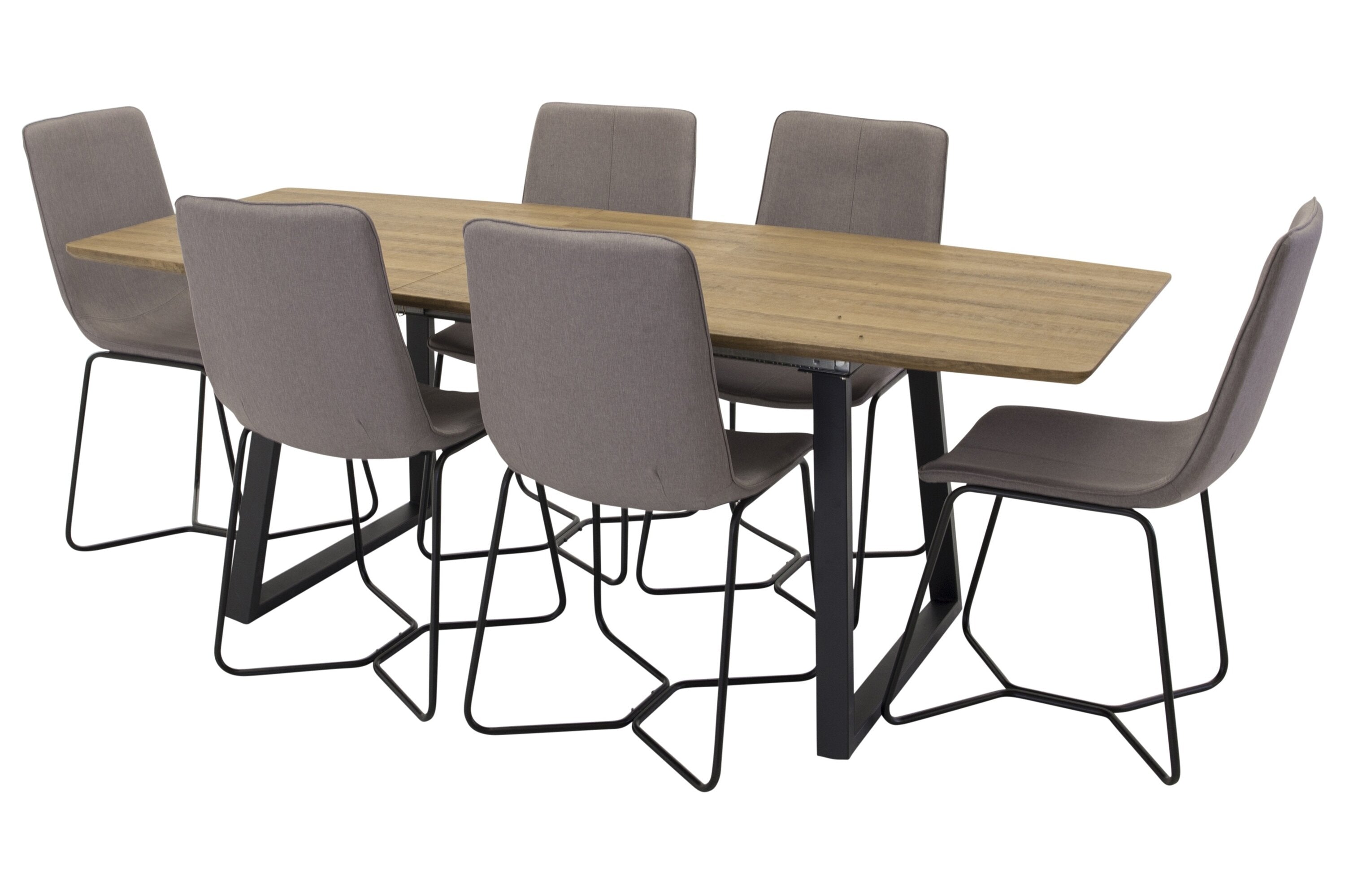 Garten Essgruppe Loftia - Tisch mit Holzplatte und vier Stühlen