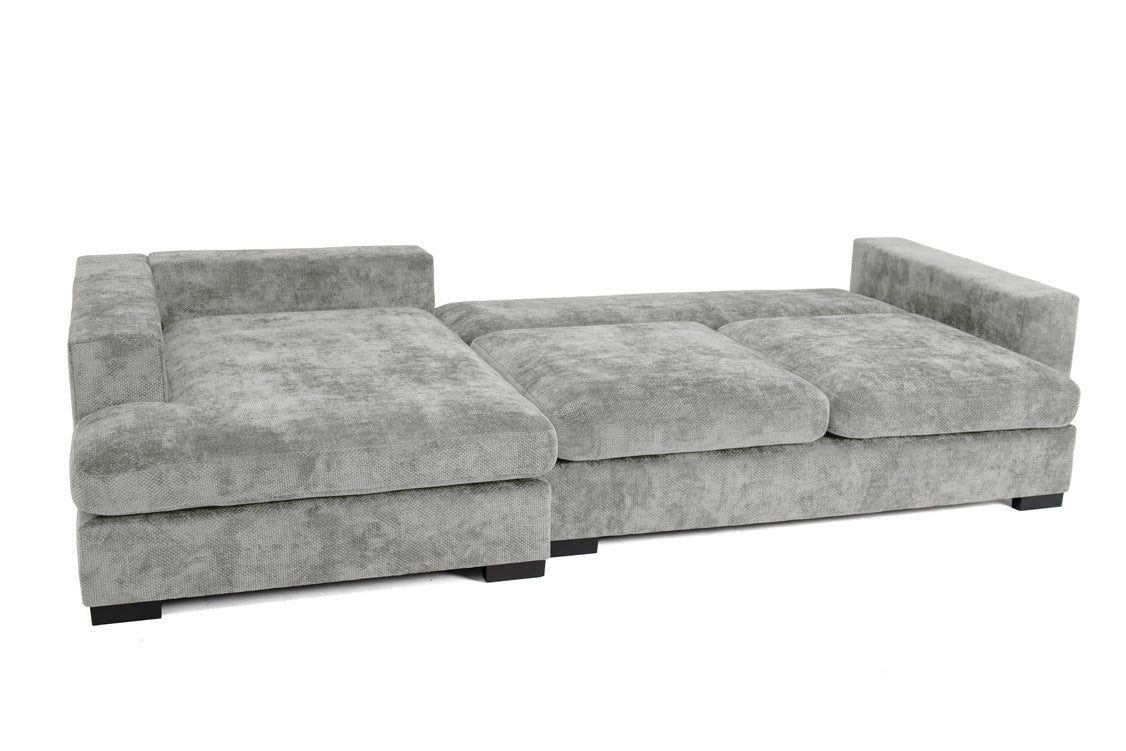 Designer Sofa Selena L mit Schlaffunktion in Strukturstoff