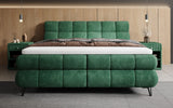 Boxspringbett Milla Cord in Grün (Poso 014) – Milieu frontal