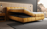 Boxspringbett Milla Cord in Amber (Poso 042) – Stauraum geöffnet seitlich