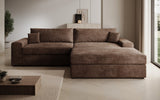 Designer Ecksofa Lugo in Cord – Braun – Rechts