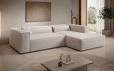 Designer Ecksofa Vasto in Strukturstoff – Beige – Rechts