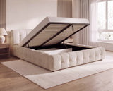 Designer Polsterbett Nela in Bouclé – Beige