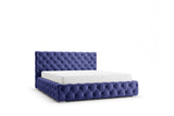 Designer Polsterbett Nino in Samt – Blau