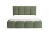 Designer Polsterbett Perla in Bouclé – Salbei