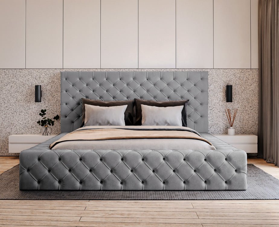 Designer Polsterbett Lana Samt mit Stauraum