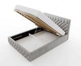Designer Polsterbett Rivo in Samt mit Stauraum – Grau