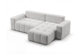 Designer Ecksofa Arvo in Bouclé mit Schlaffunktion & Stauraum – Sand – Rechts