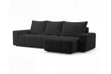 Designer Ecksofa Arvo in Bouclé mit Schlaffunktion & Stauraum – Anthrazit – Rechts