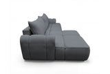 Designer Ecksofa Corso in Samt mit Schlaffunktion & Stauraum – Grau – Links