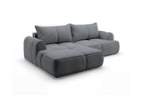 Designer Ecksofa Corso in Samt mit Schlaffunktion & Stauraum – Grau – Links