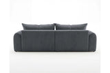 Designer Ecksofa Corso in Samt mit Schlaffunktion & Stauraum – Grau – Rechts
