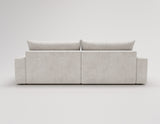 Designer Ecksofa Nemo in Stoff mit Schlaffunktion & Stauraum – Hellgrau – Rechts