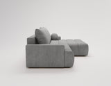 Designer Ecksofa Nemo in Stoff mit Schlaffunktion & Stauraum – Grau – Links