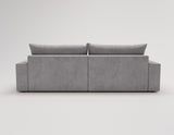 Designer Ecksofa Nemo in Stoff mit Schlaffunktion & Stauraum – Grau – Rechts