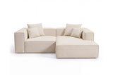 Designer Ecksofa Reno in Bouclé – Beige – Rechts