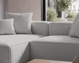 Designer Ecksofa Reno in Bouclé – Sand – Links