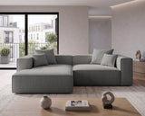 Designer Ecksofa Reno in Bouclé – Grau – Rechts
