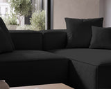 Designer Ecksofa Reno in Bouclé – Anthrazit – Rechts