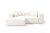 Designer Ecksofa Reno in Bouclé – Weiß – Links