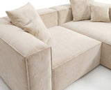 Designer Ecksofa Reno in Samt – Beige – Rechts