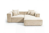 Designer Ecksofa Reno in Samt – Beige – Rechts