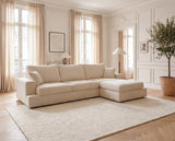 Designer Ecksofa Vigo in Bouclé – Beige – Rechts