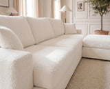 Designer Ecksofa Vigo in Bouclé – Weiß – Rechts