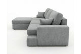 Designer Ecksofa Vigo in Chenille – Grau – Links