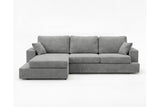 Designer Ecksofa Vigo in Chenille – Grau – Links