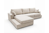 Designer Ecksofa Vigo in Chenille – Weiß – Links
