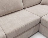 Designer Ecksofa Vigo in Chenille – Weiß – Rechts
