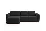Designer Ecksofa Tino in Strukturstoff – Schwarz – Links