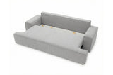 Designer 3 Sitzer Sofa Mira in Bouclé mit Schlaffunktion & Stauraum – Sand
