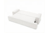 Designer 3 Sitzer Sofa Mira in Bouclé mit Schlaffunktion & Stauraum – Weiß
