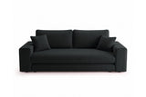 Designer 3 Sitzer Sofa Nilo in Samt mit Schlaffunktion & Stauraum – Schwarz