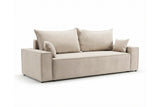 Designer 3 Sitzer Sofa Rego in Samt mit Schlaffunktion & Stauraum – Beige