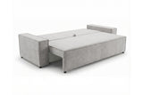 Designer 3 Sitzer Sofa Rego in Samt mit Schlaffunktion & Stauraum – Hellgrau