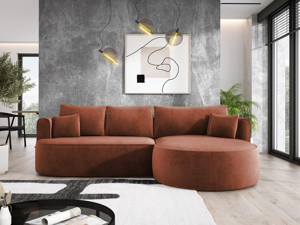 Designer L Sofa Lucca in Samt