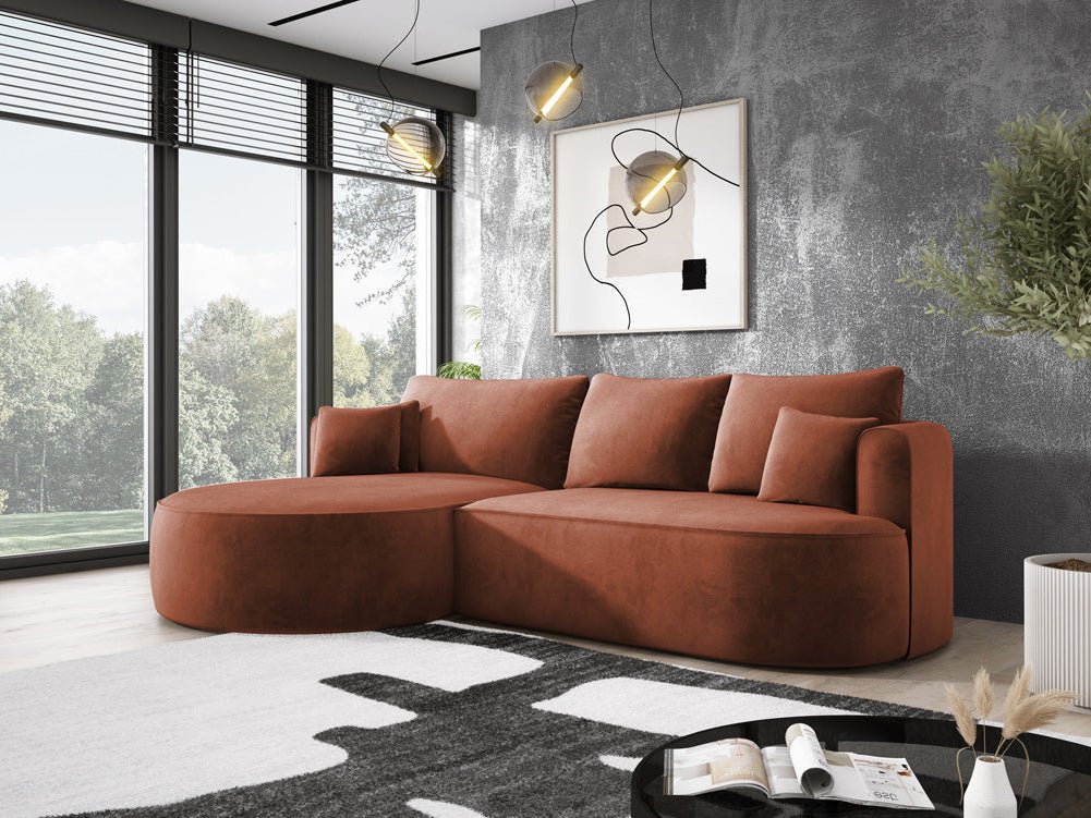 Designer L Sofa Lucca in Samt
