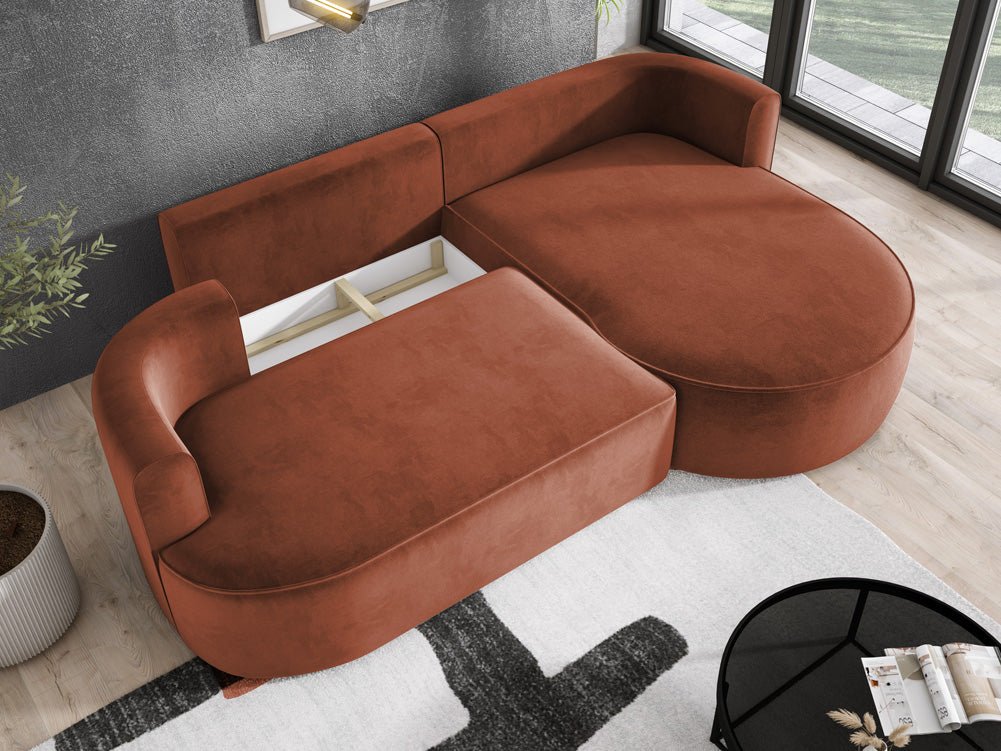 Designer L Sofa Lucca in Samt