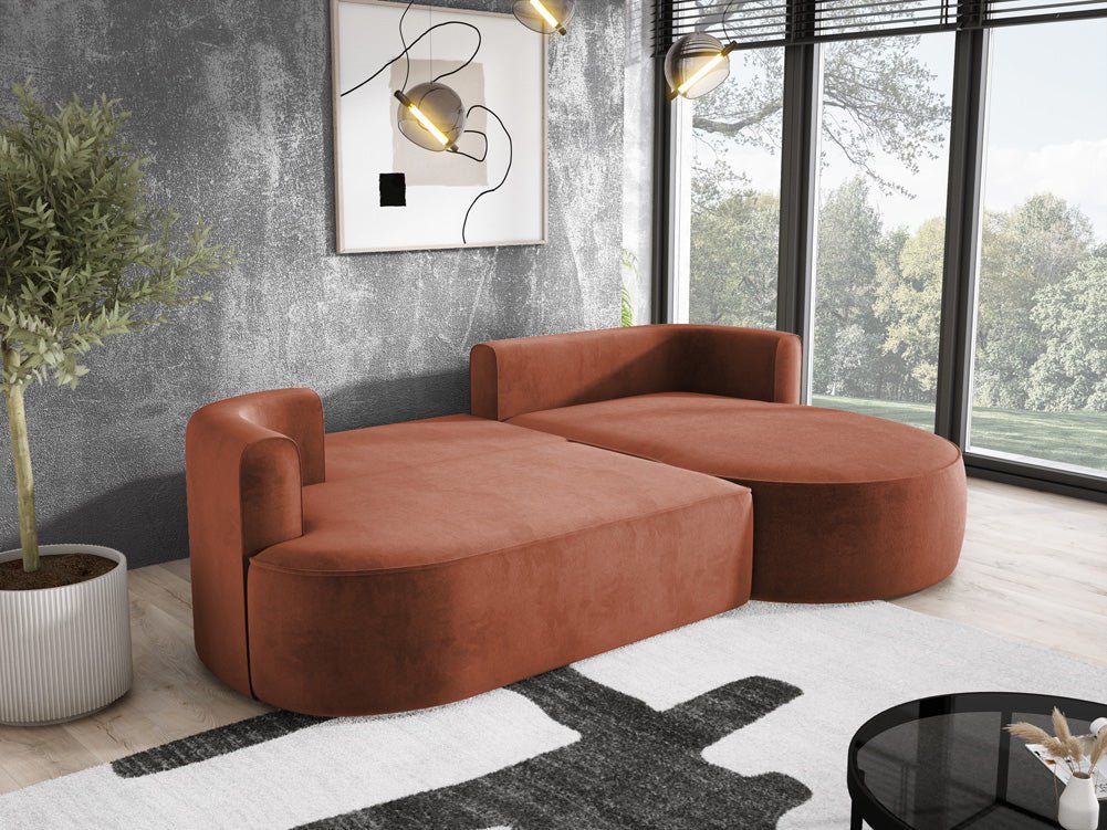 Designer L Sofa Lucca in Samt