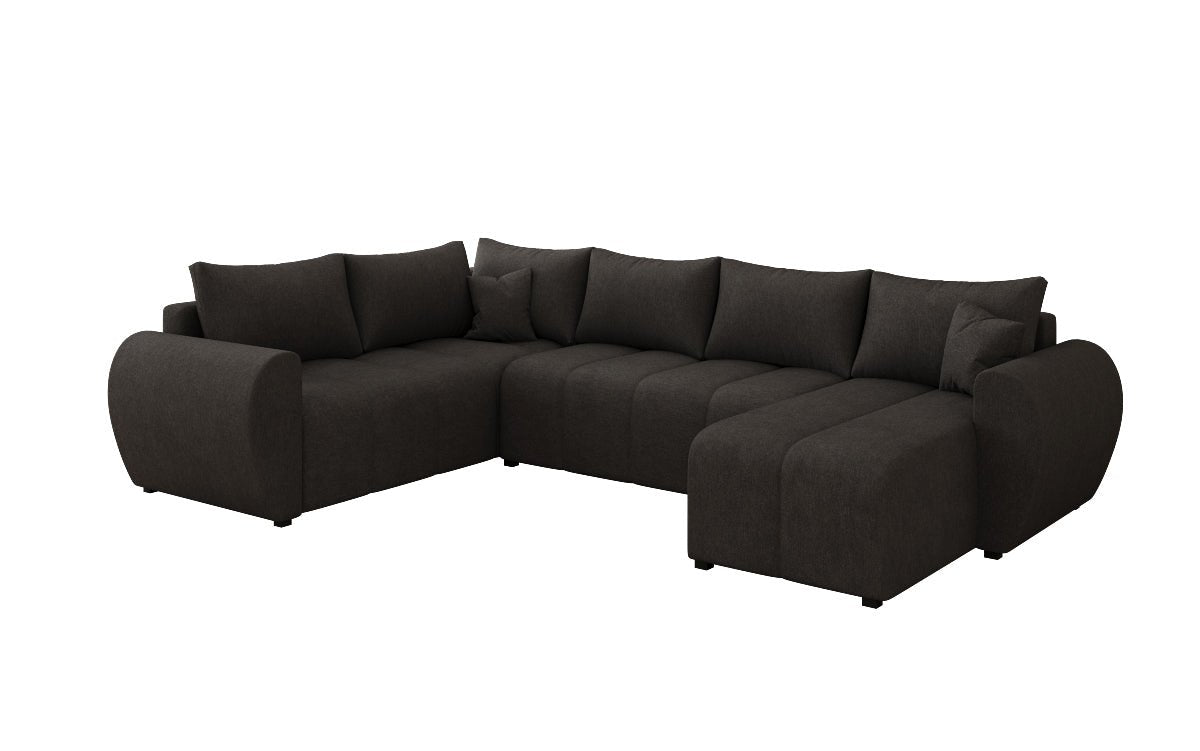 Designer Sofa Sorella U mit Schlaf- und Klappfunktion in Stoff